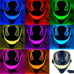 Venom Halloween Party Mask Neon LED Mask Luminous Glowing Venom Mask Halloween Cosplay Mask Horror Funny Full Face LED Mask
